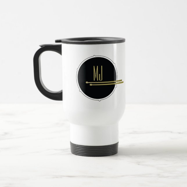 Caneca Térmica Tambor preto e branco (Esquerda)