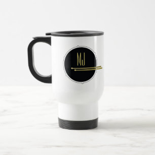 Caneca Térmica Tambor preto e branco