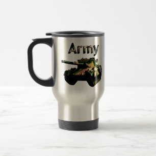 Caneca Térmica Tanque do Exército da Vintagem Pintada com Óleo,