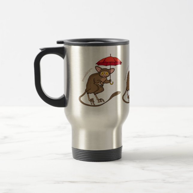 Caneca Térmica Tarsier bonito com ilustração de desenho de desenh (Esquerda)