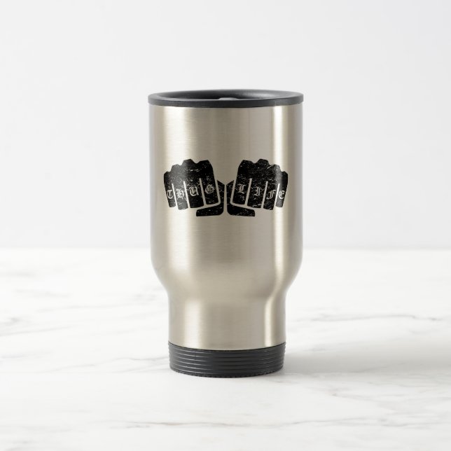 Caneca Térmica Tatuagem da junta da vida do vândalo (afligido) (Centro)