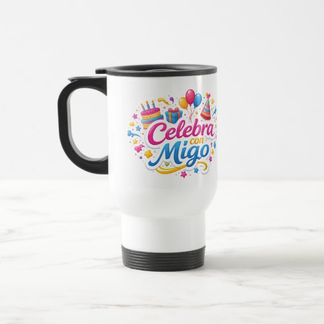 Caneca Térmica Taza de Viaje y de Regalo con Diseño “Celebra Conm (Esquerda)
