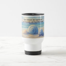 Caneca Térmica taza viaje caracolas de Mar con Versículo Romanos