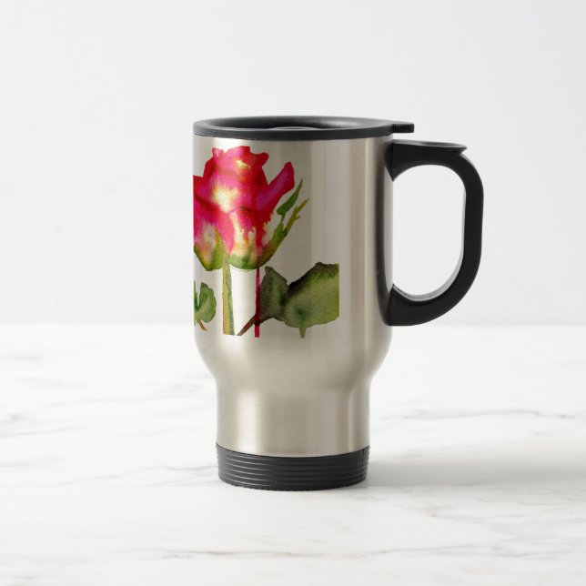 Caneca Térmica Tea Rosa aquosa híbrido cor-de-água, moderna arte  (Direita)