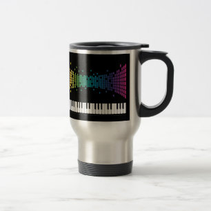 Caneca Térmica Teclado instrumental para piano de música multicol