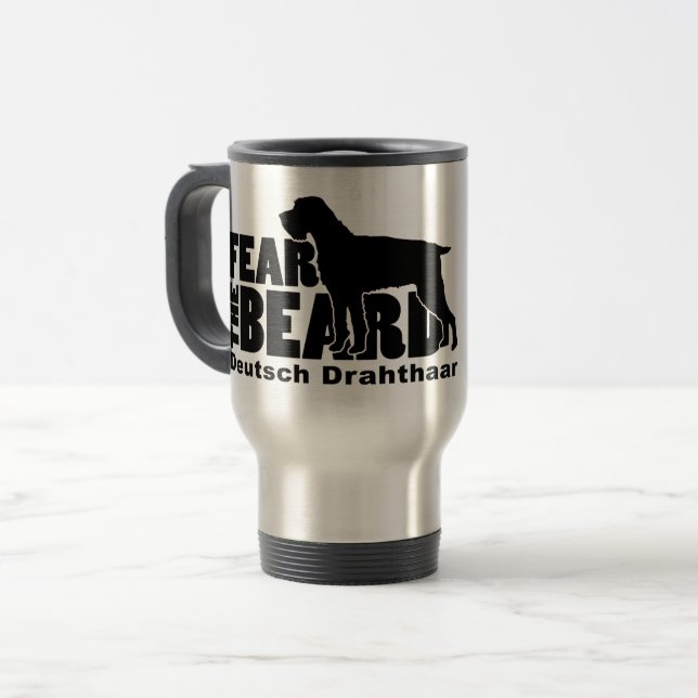 Caneca Térmica Tema a barba - engrenagem de Deutsch Drahthaar (Frente Esquerda)