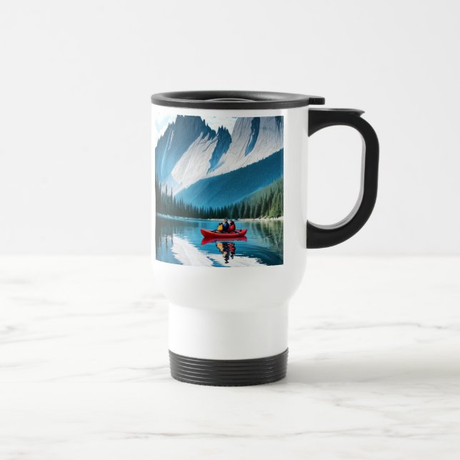 Caneca Térmica Tema Casal em Caiaque (Direita)