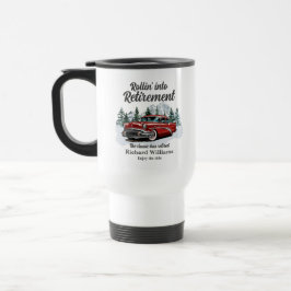 Caneca Térmica Tema de Viagem de Aposentadoria Carro Retrô Clássi