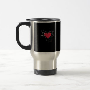 Caneca Térmica Tenha Um Bom Dia! Mãos de Esqueleto com Cardíaco C