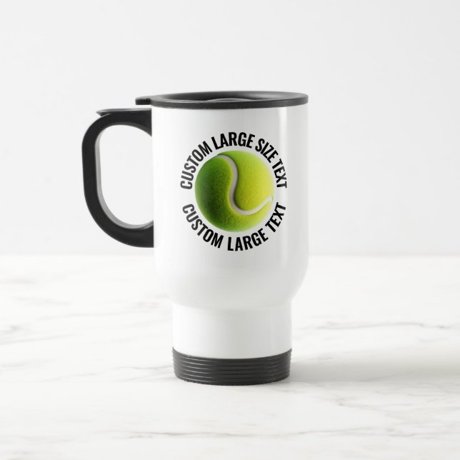 Caneca Térmica Tênis Branco Personalizado com Texto Grande (Esquerda)