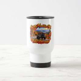Caneca Térmica Terapia de Trilha de Outono Cinza Montanha Fumegan