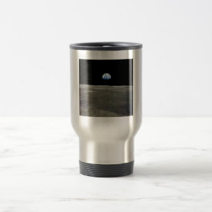 Caneca Térmica Terra da Lua no Espaço Negro: Nascer da Terra