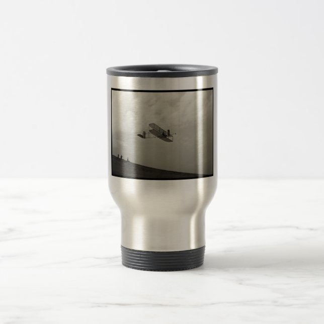 Caneca Térmica Teste de Voo de Planador Aviação Irmãos Wright (Centro)