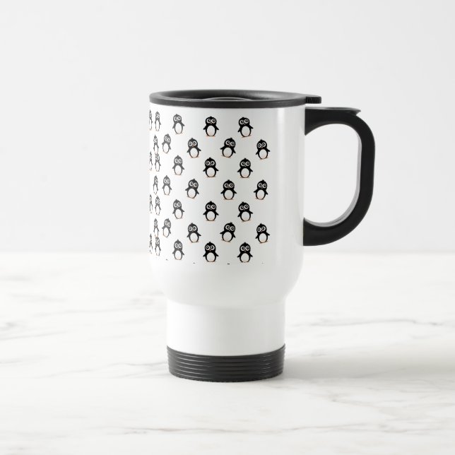 Caneca Térmica Teste padrão bonito do pinguim (Direita)