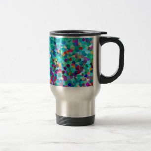 Caneca Térmica Teste padrão colorido azul colorido da arte
