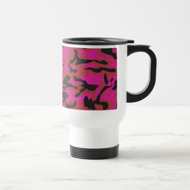 Caneca Térmica Teste padrão do camo do rosa quente (Direita)