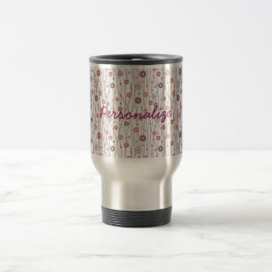Caneca Térmica Teste padrão floral do vintage na moda feminino