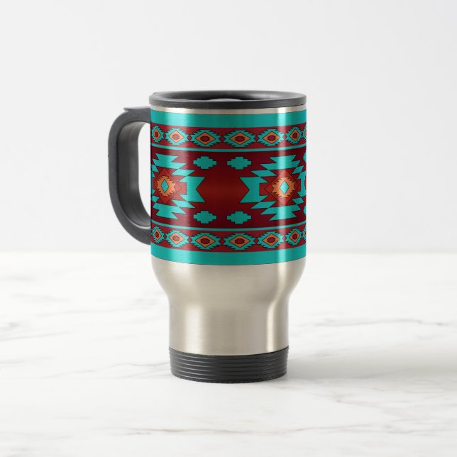 Caneca Térmica Teste padrão tribal étnico do sudoeste (Frente Esquerda)