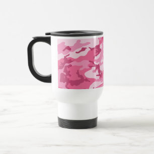Caneca Térmica Teste padrão urbano cor-de-rosa de Camoflage