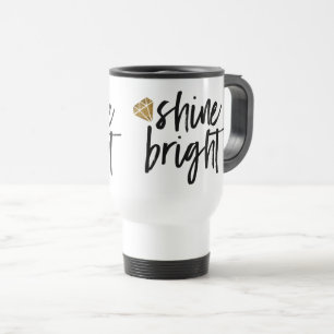 Caneca Térmica Texto brilhante do brilho gráfico com diamante