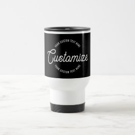 Caneca Térmica Texto Circular e Cursivo Elegante e Editável