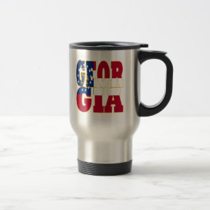 Caneca Térmica Texto de bandeira do Estado da Geórgia