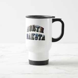 Caneca Térmica Texto de Imagem de Dakota do Norte