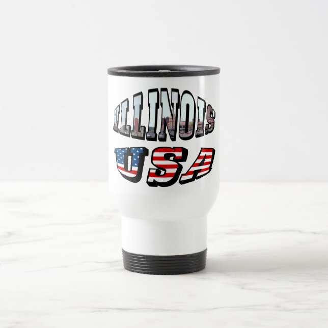 Caneca Térmica Texto Fotográfico de Estado e Sinalizador de Illin (Centro)