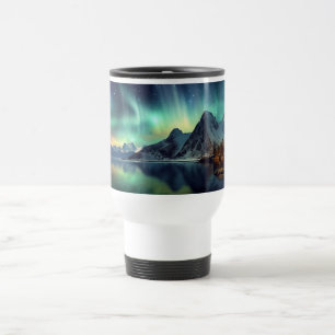Caneca Térmica Texto Personalizado Aurora Boreal