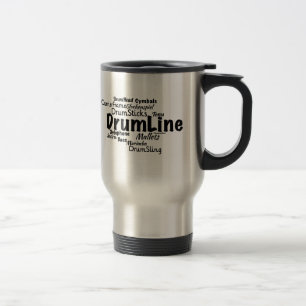 Caneca Térmica Texto Preto da Nuvem do Word em Drumline