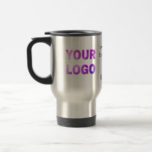 Caneca Térmica texto simples mínimo adicione seu logotipo/design 