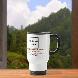Caneca Térmica Textos de Marca comercial a cores castanhas na Can