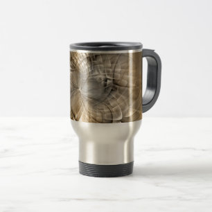 Caneca Térmica Textura de Arte Fractal Moderno Abstrato Tons Terr