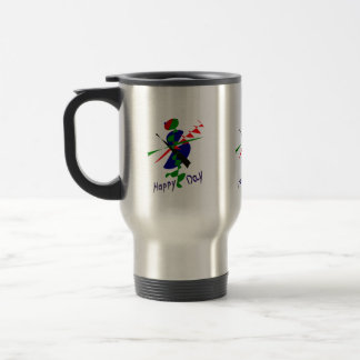 Caneca Térmica Thermosbecher mit Figur und Schriftzug "Happy Day"