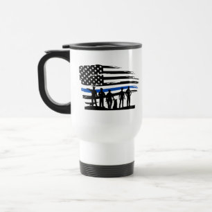Caneca Térmica Thin Blue Line, Serviço de Polícia dos EUA, Band