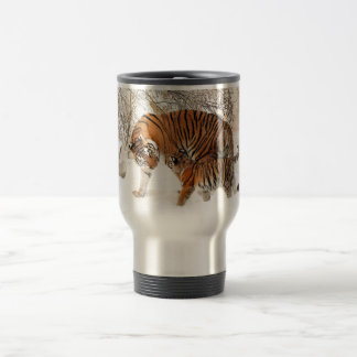 Caneca Térmica Tigre de bebê e mamã do tigre em uma floresta