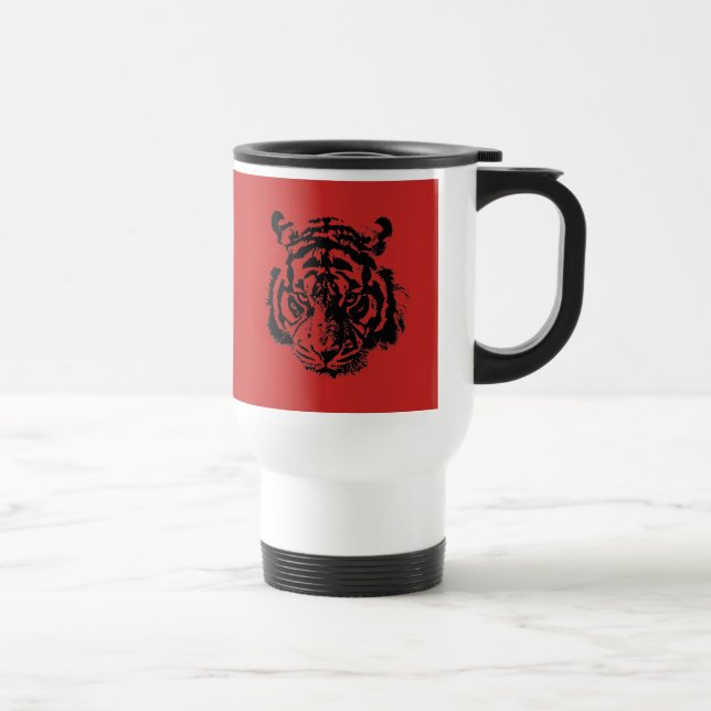 Caneca Térmica Tigre Pop Art Red Black (Direita)