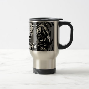 Caneca Térmica Tigre Pop de Arte Preto Branco