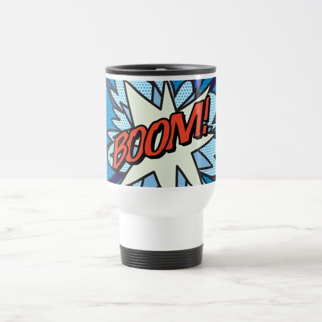 Caneca Térmica Tipografia da banda desenhada BOOM Moderna (Centro)