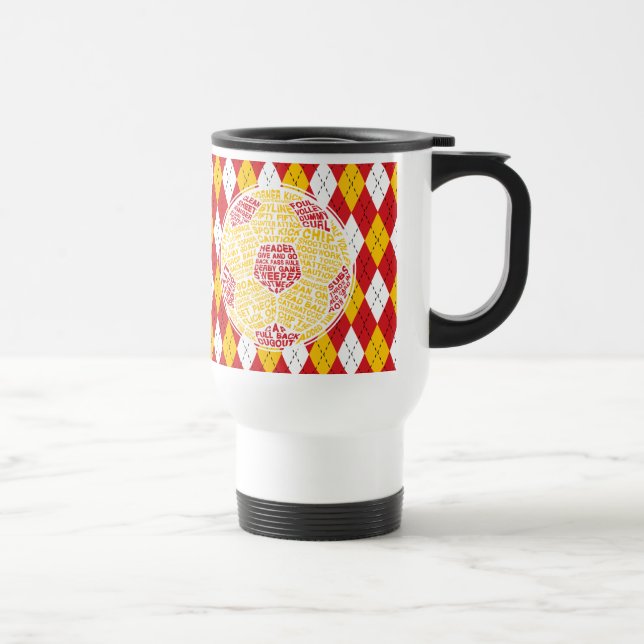 Caneca Térmica Tipografia da bola de futebol (Direita)