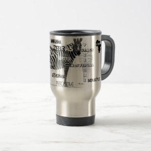 Caneca Térmica Tipografia da Zebras Única a Preto e Branco