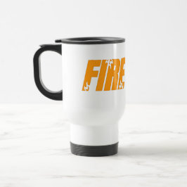 Caneca Térmica Tipografia de Fogo Laranja em Aço Inoxidável 