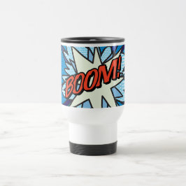 Caneca Térmica Tipografia Divertida Moderna de Quadrinhos BOOM
