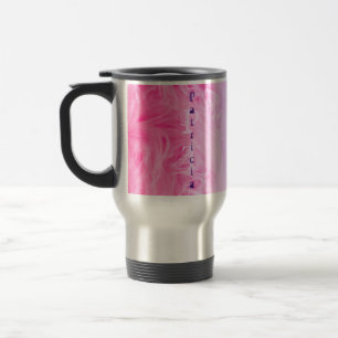Caneca Térmica Tipografia Púrpura Rosa Monograma de Nome Moderno 