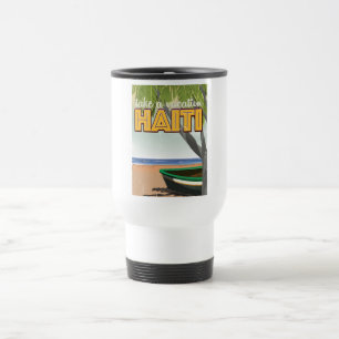 Caneca Térmica Tire uma viagem para o Haiti pôster de viagem