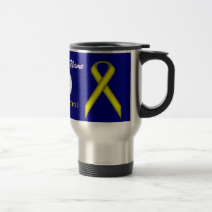 Caneca Térmica Tmpl de fita padrão amarela de Kenneth Yoncich