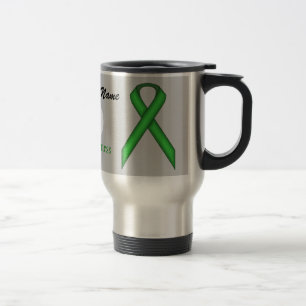 Caneca Térmica Tmpl de fita padrão verde por Kenneth Yoncich