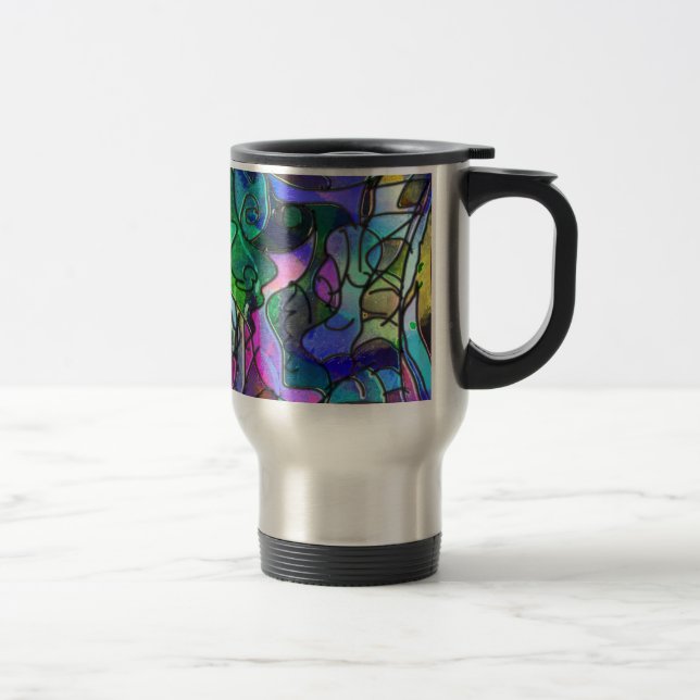 Caneca Térmica Todas as Cores com Espirais e Linhas (Direita)