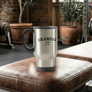 Caneca Térmica Total dos Avôs Preto Varsity Vovô Ano de Estabelec