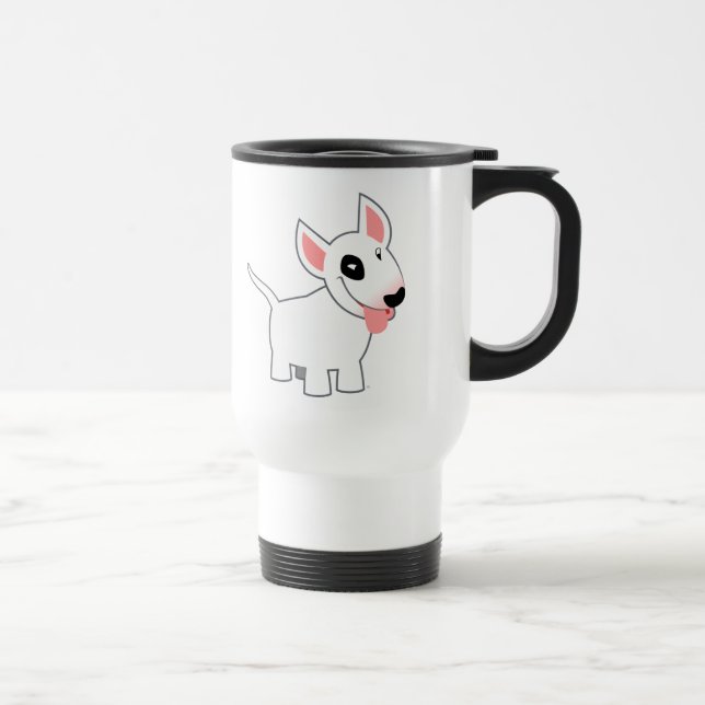 Caneca Térmica Touro de Cartoon Bonito Terrier Viagem ao trabalho (Direita)